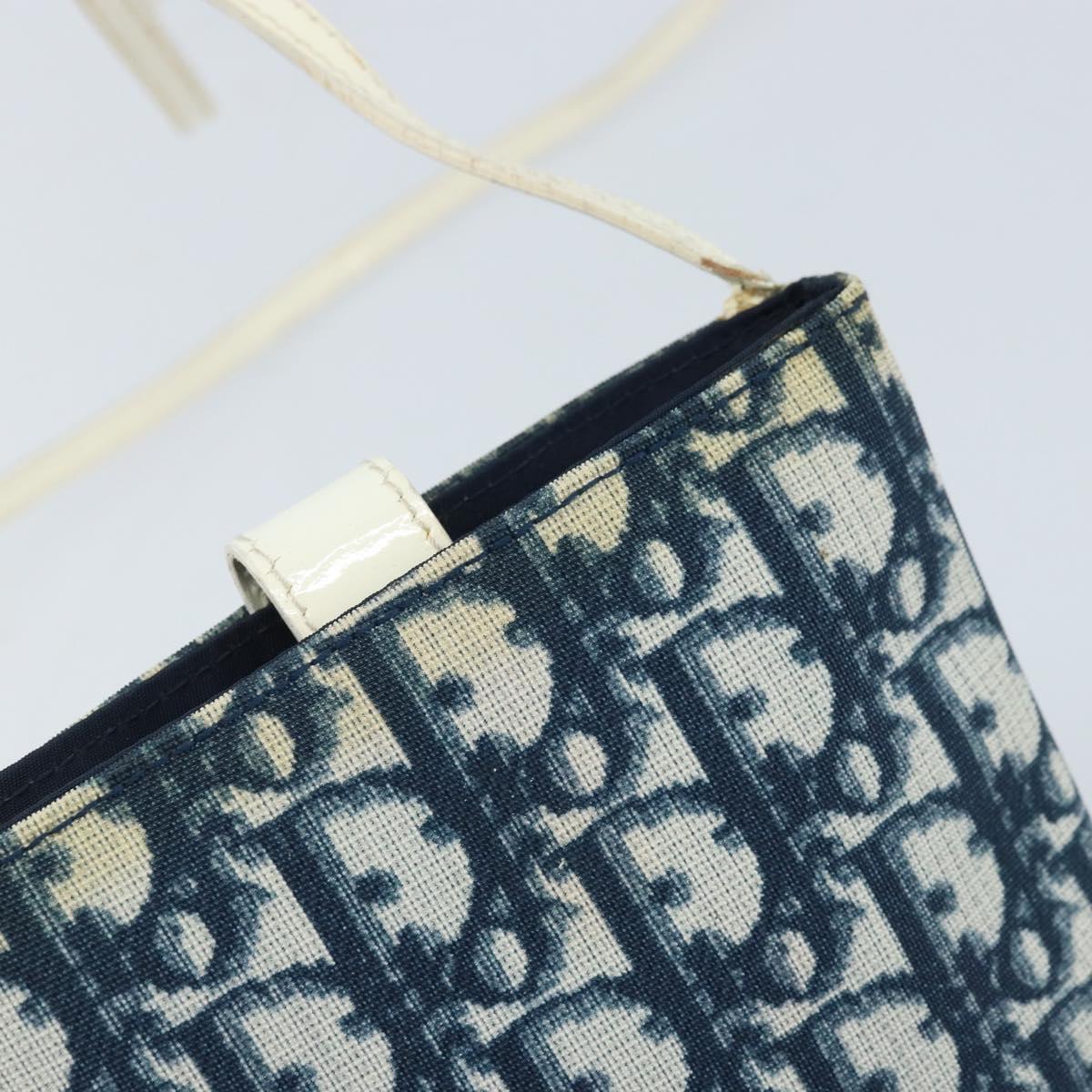 Christian Dior Trotter Canvas Pouch Shoulder Bag Navy Auth bs33991