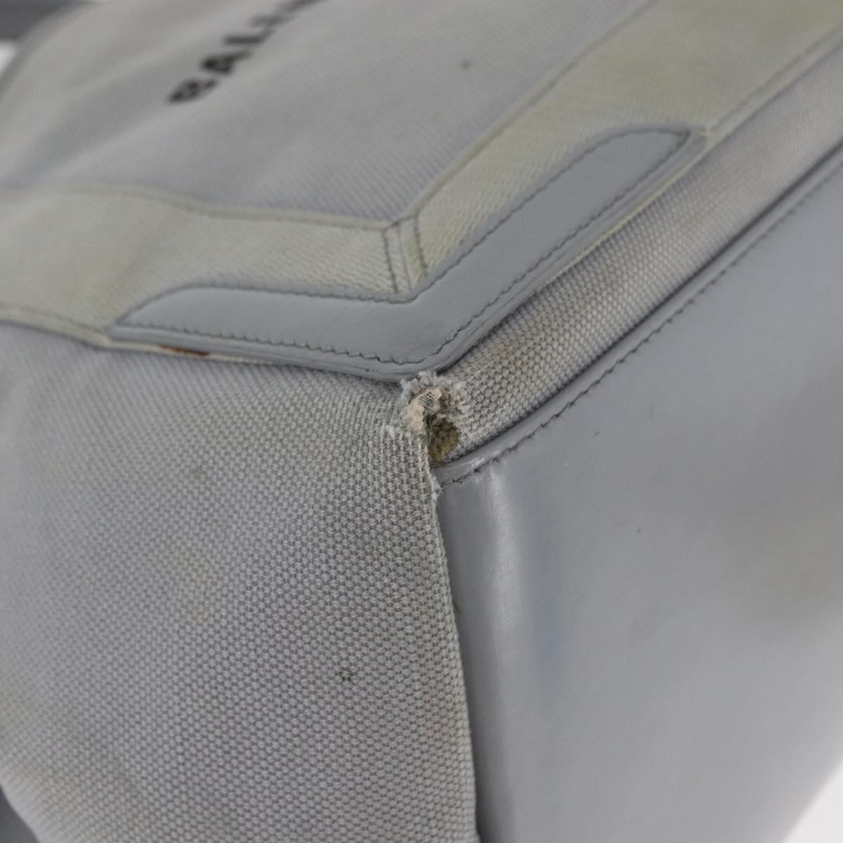 BALENCIAGA Tote Bag Canvas Leather Gray Silver 339933 Auth bs33993