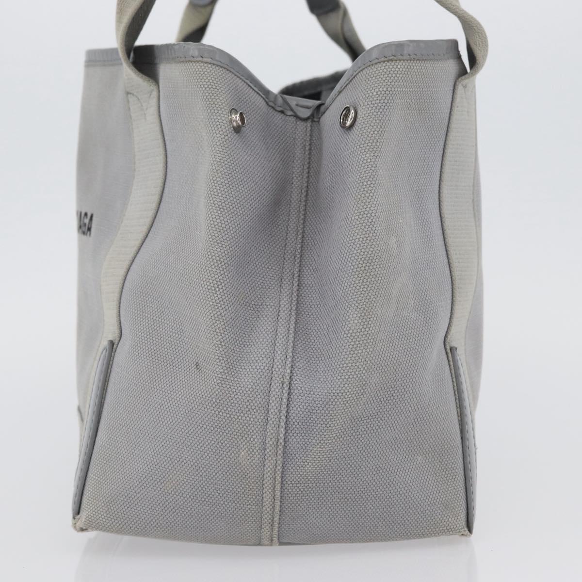 BALENCIAGA Tote Bag Canvas Leather Gray Silver 339933 Auth bs33993