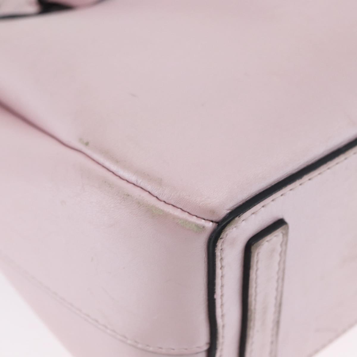 LOEWE Shoulder Bag Leather Pink Silver Auth bs33996