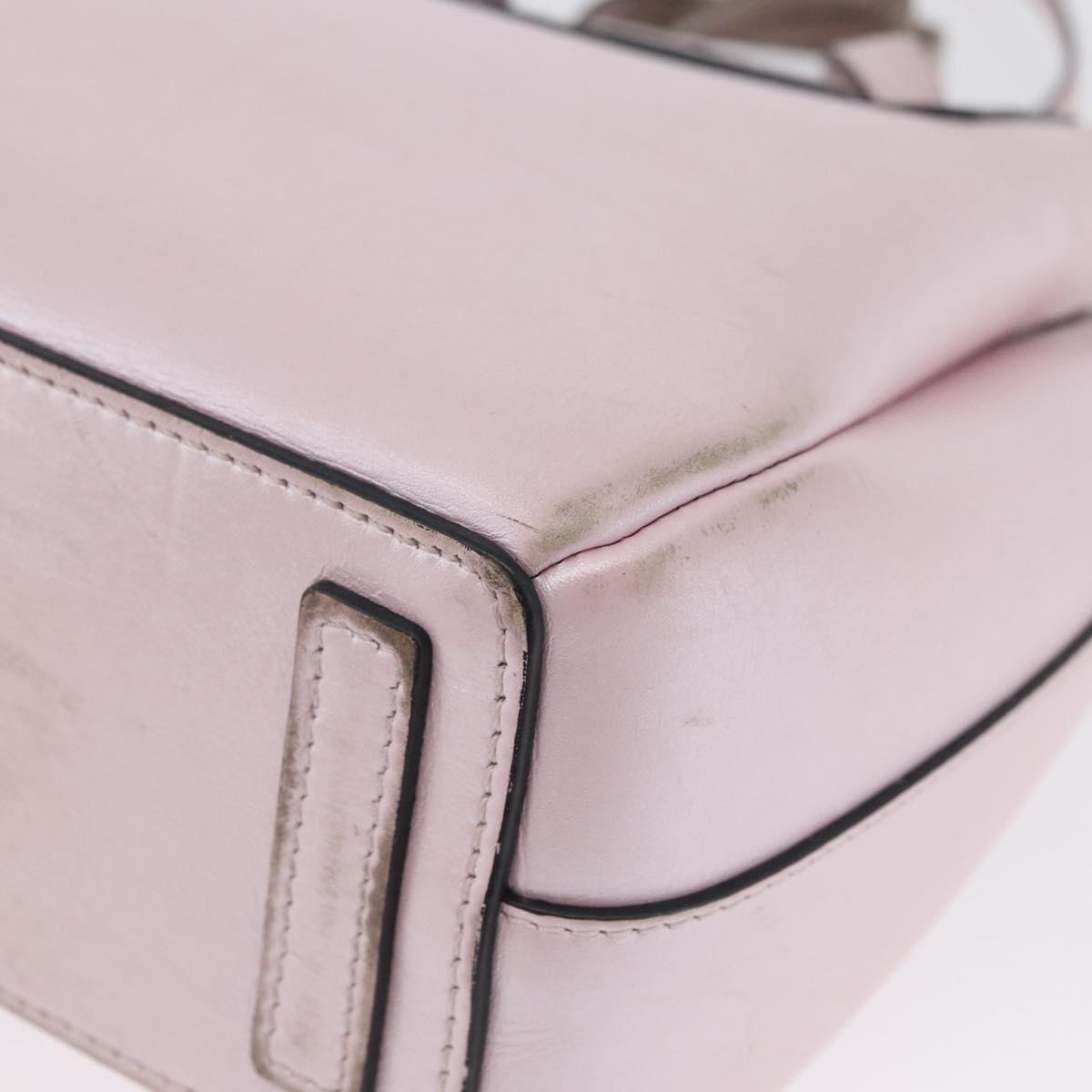 LOEWE Shoulder Bag Leather Pink Silver Auth bs33996
