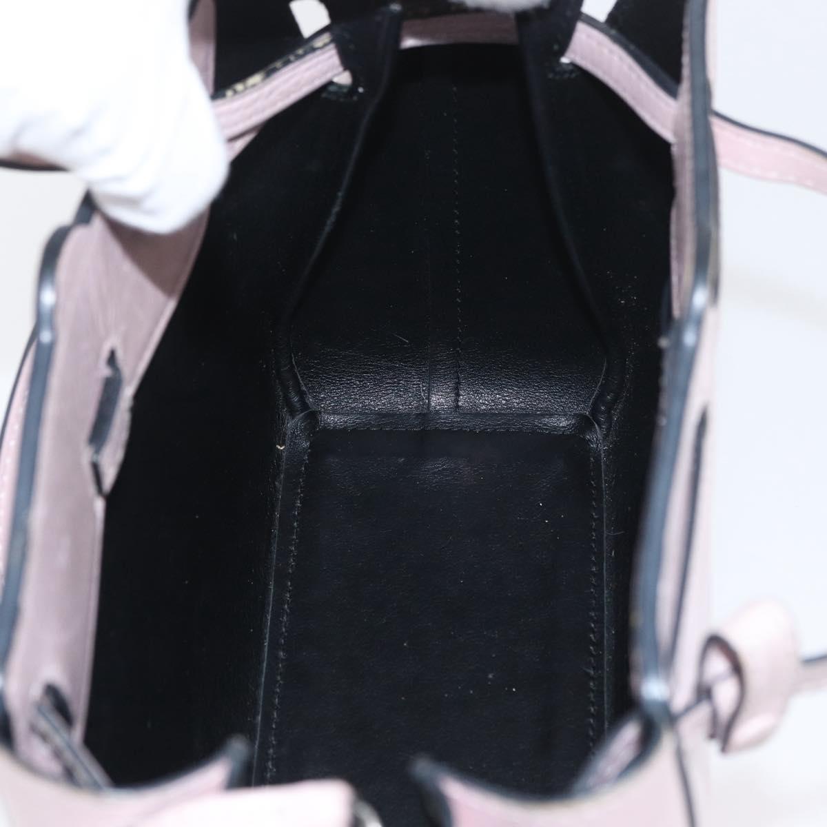 LOEWE Shoulder Bag Leather Pink Silver Auth bs33996