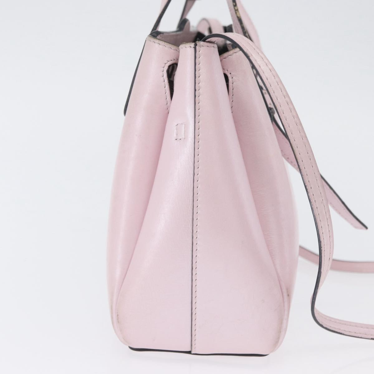 LOEWE Shoulder Bag Leather Pink Silver Auth bs33996