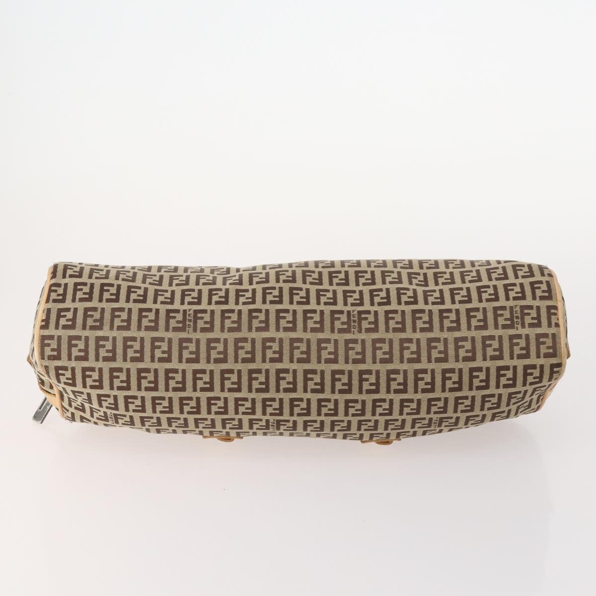 FENDI Pecan Canvas Zucchino Canvas Hand Bag 3 Set Black Brown Auth bs34001