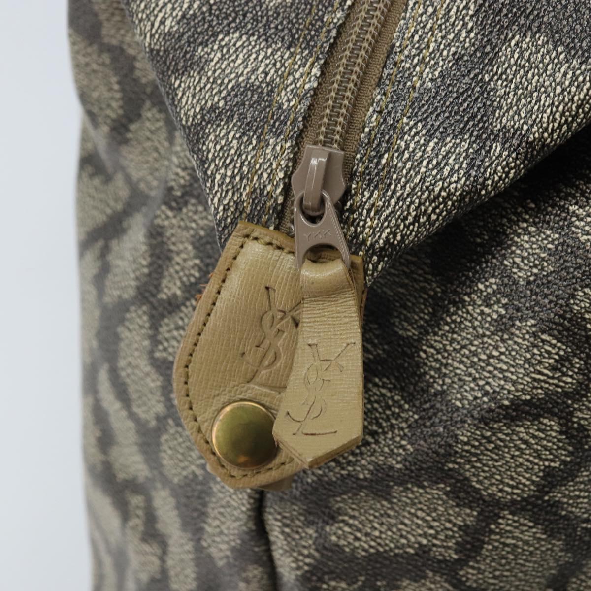 SAINT LAURENT Tote Bag PVC Canvas Gray Auth bs34002