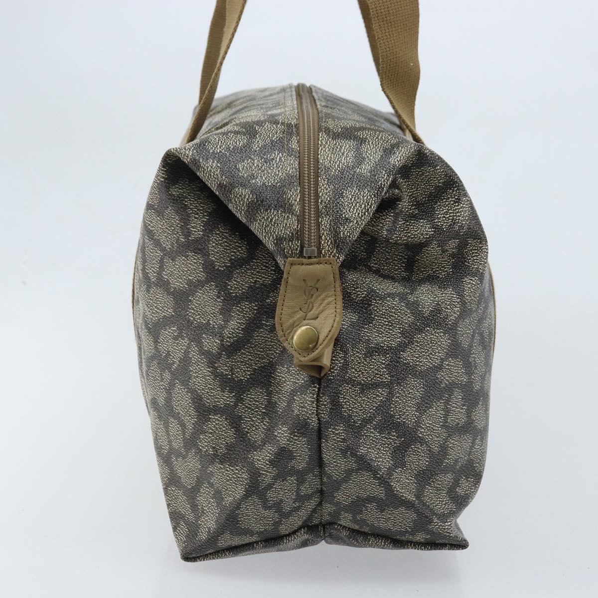 SAINT LAURENT Tote Bag PVC Canvas Gray Auth bs34002