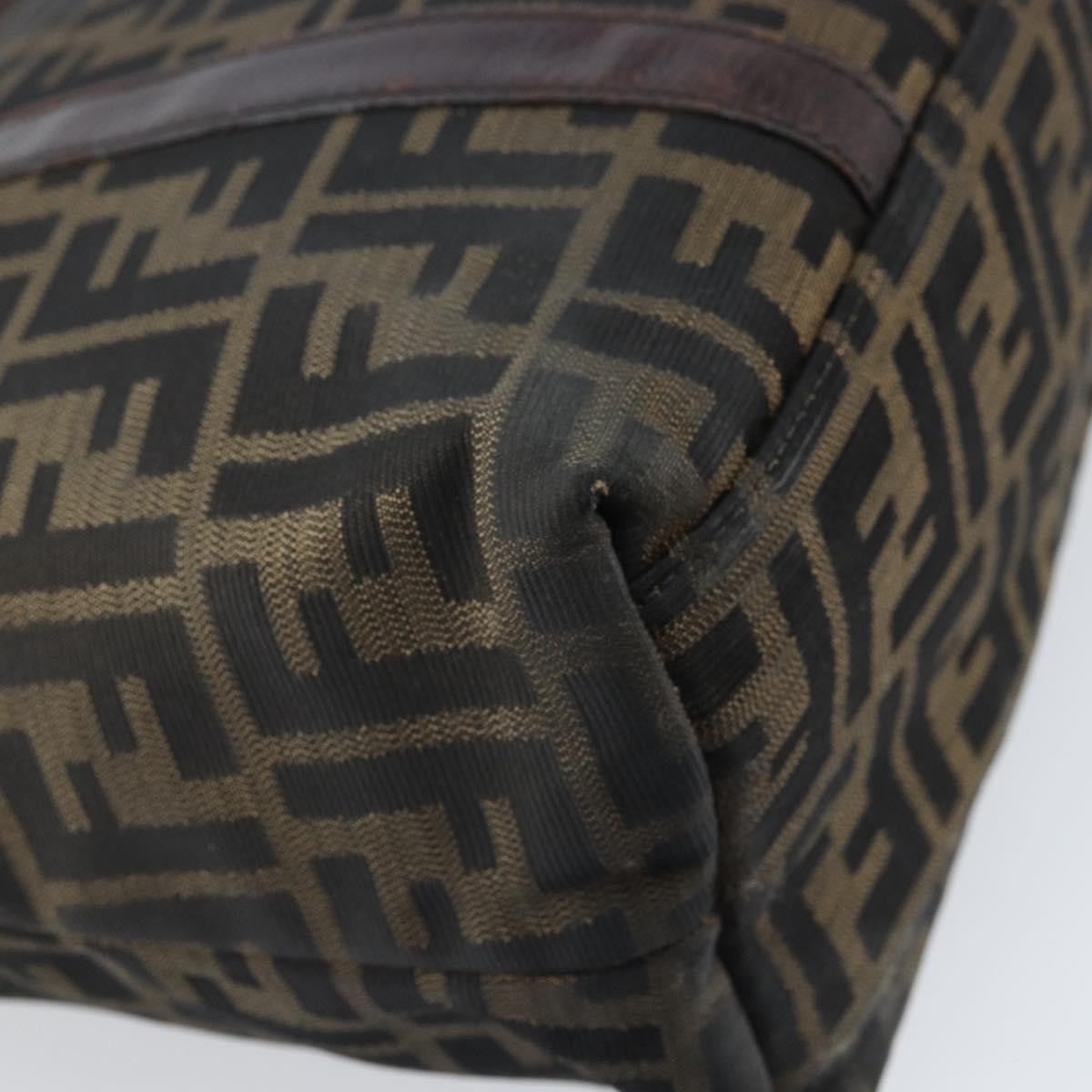 FENDI Zucca Canvas Tote Bag Black Brown Auth bs34003