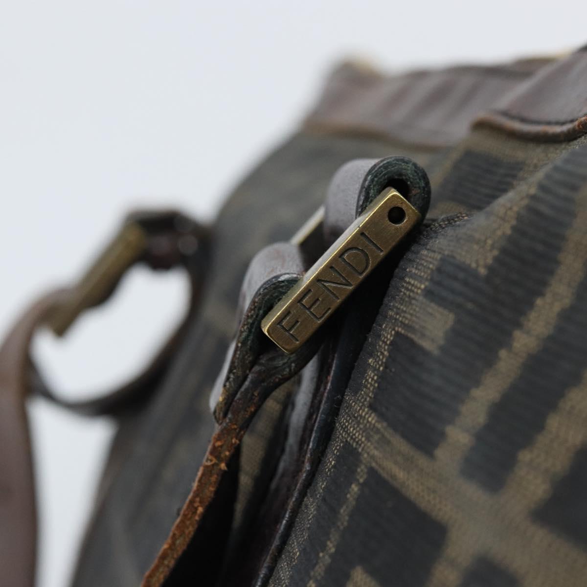 FENDI Zucca Canvas Tote Bag Black Brown Auth bs34003
