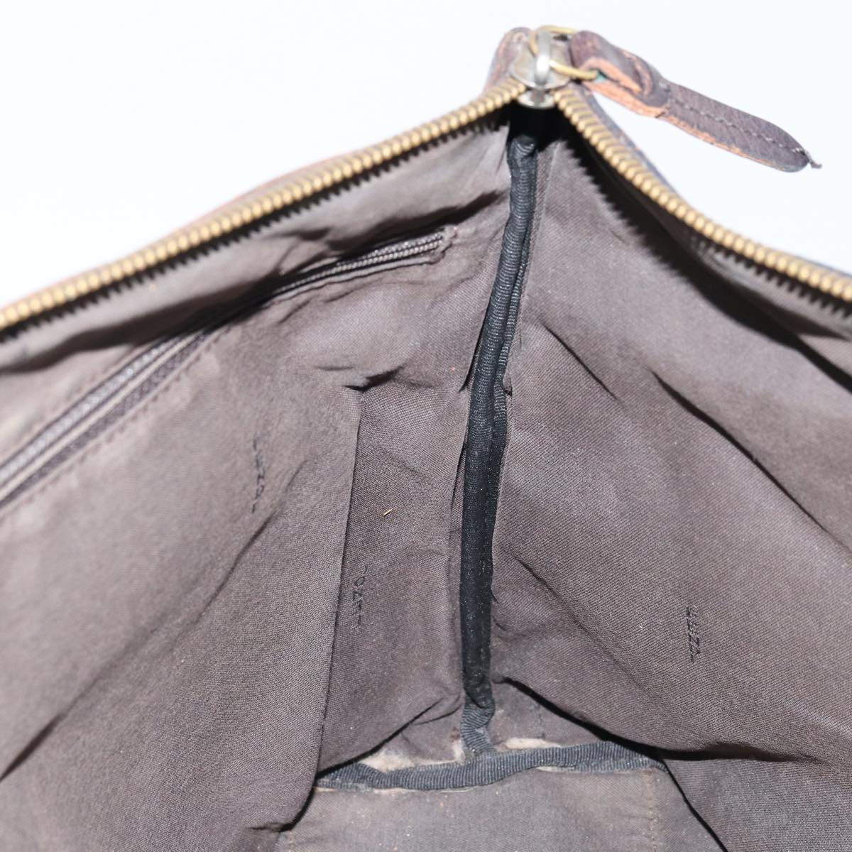 FENDI Zucca Canvas Tote Bag Black Brown Auth bs34003