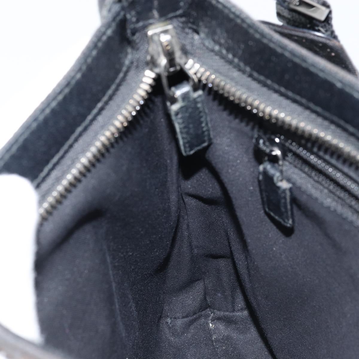GUCCI GG Canvas Shoulder Bag Black Silver 122793 Auth bs34005