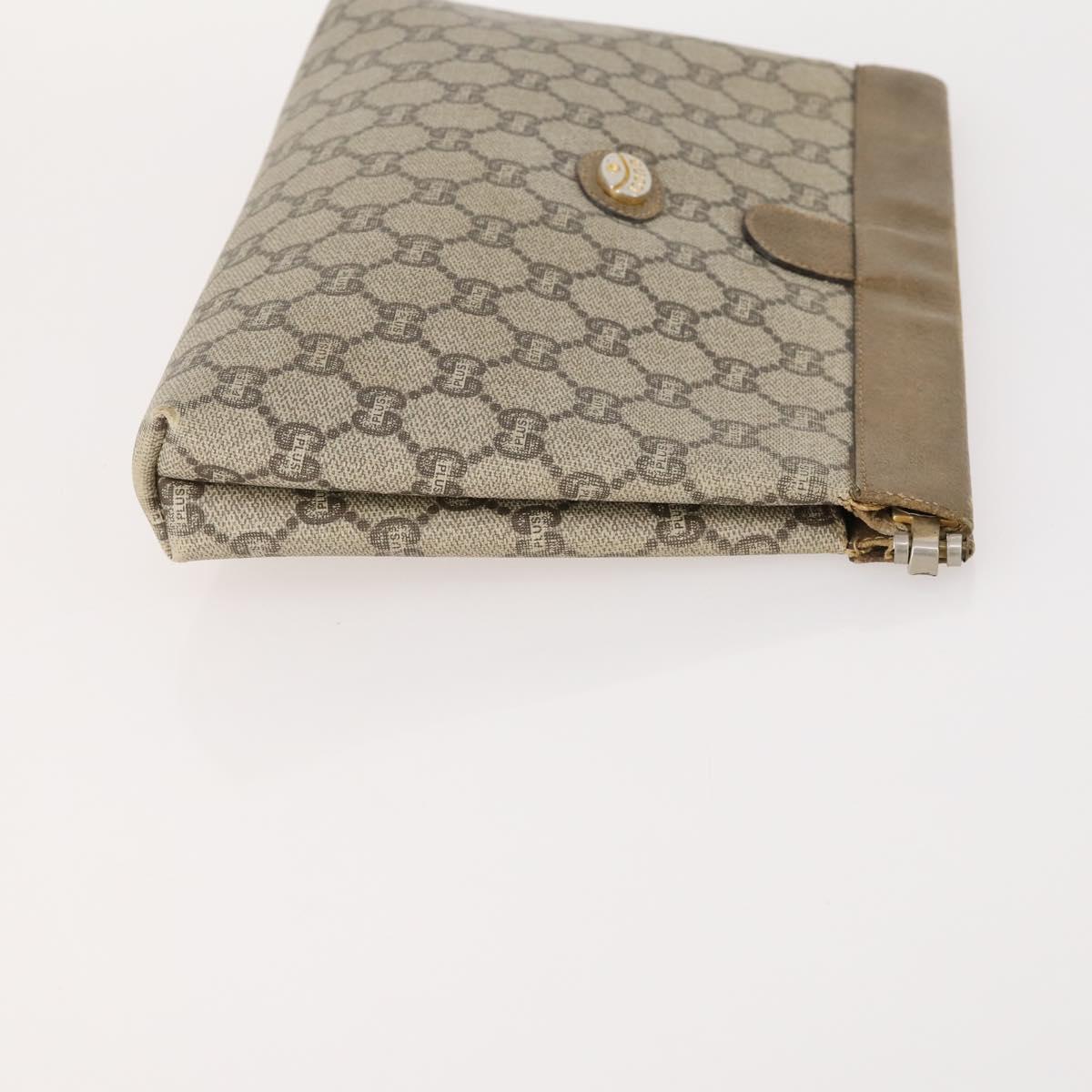 GUCCI GG Supreme Shoulder Bag Leather 2 Set Brown Auth bs34006
