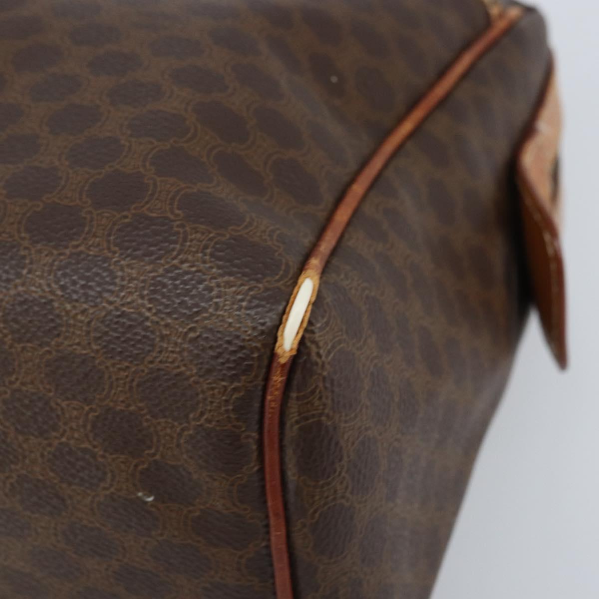 CELINE Macadam Canvas Hand Bag PVC Gold Brown Auth bs34012