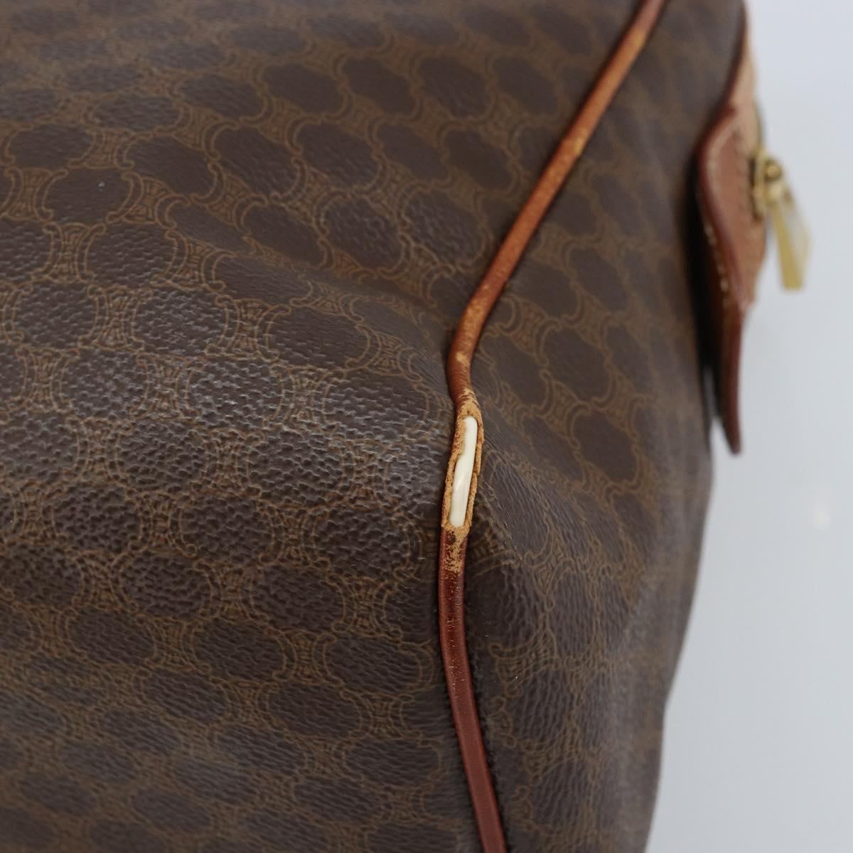 CELINE Macadam Canvas Hand Bag PVC Gold Brown Auth bs34012