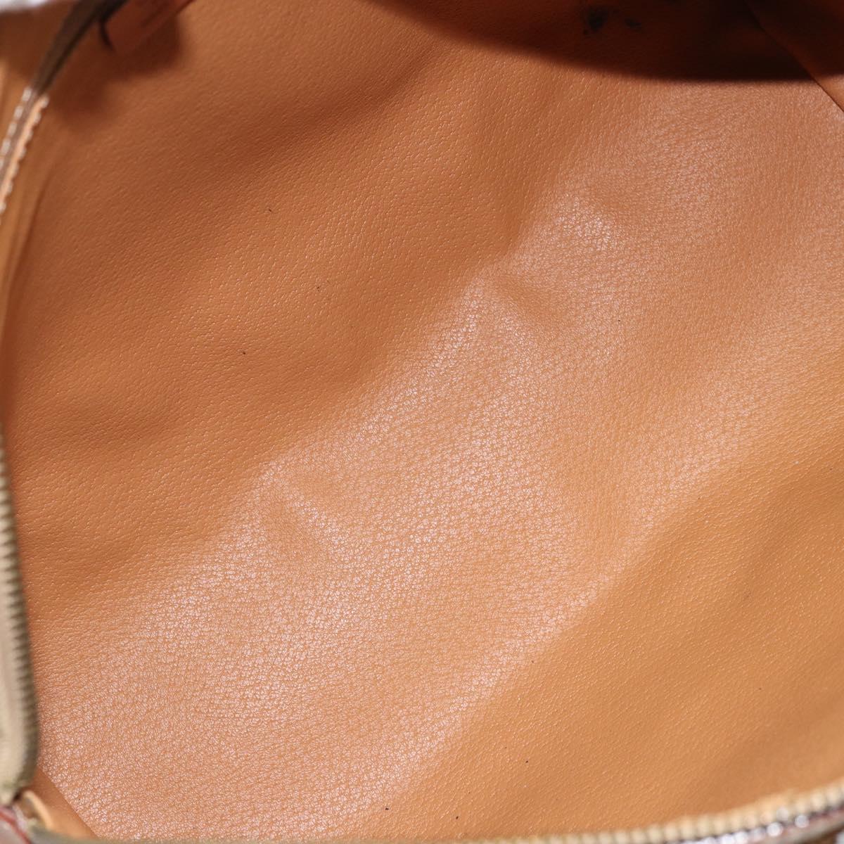 CELINE Macadam Canvas Hand Bag PVC Gold Brown Auth bs34012