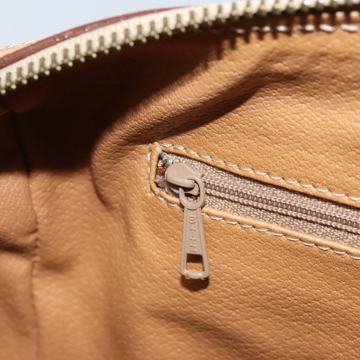 CELINE Macadam Canvas Hand Bag PVC Gold Brown Auth bs34012
