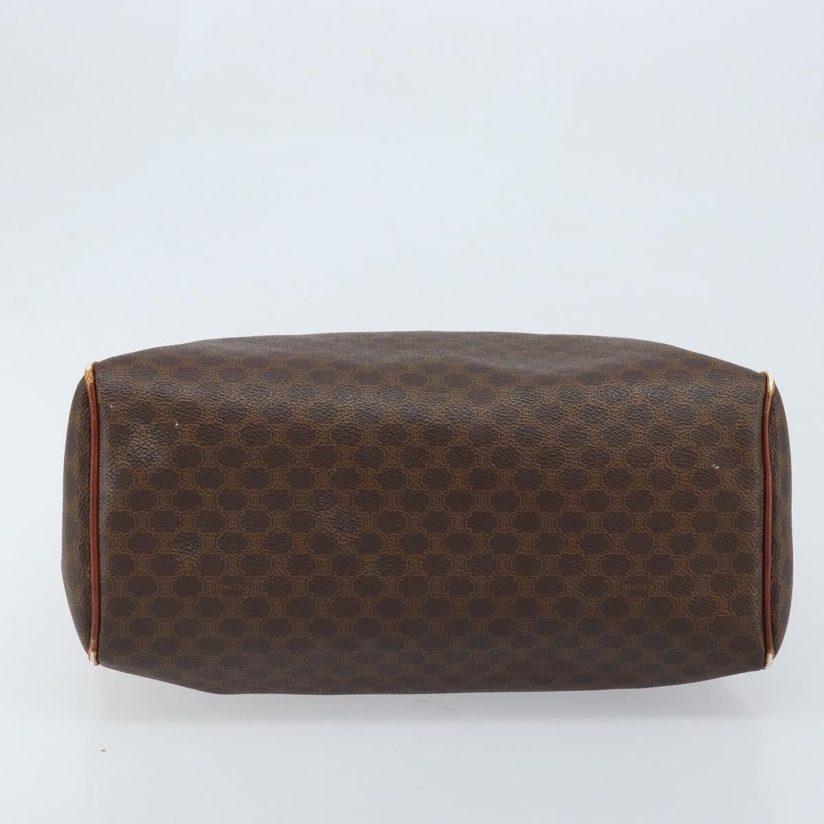 CELINE Macadam Canvas Hand Bag PVC Gold Brown Auth bs34012