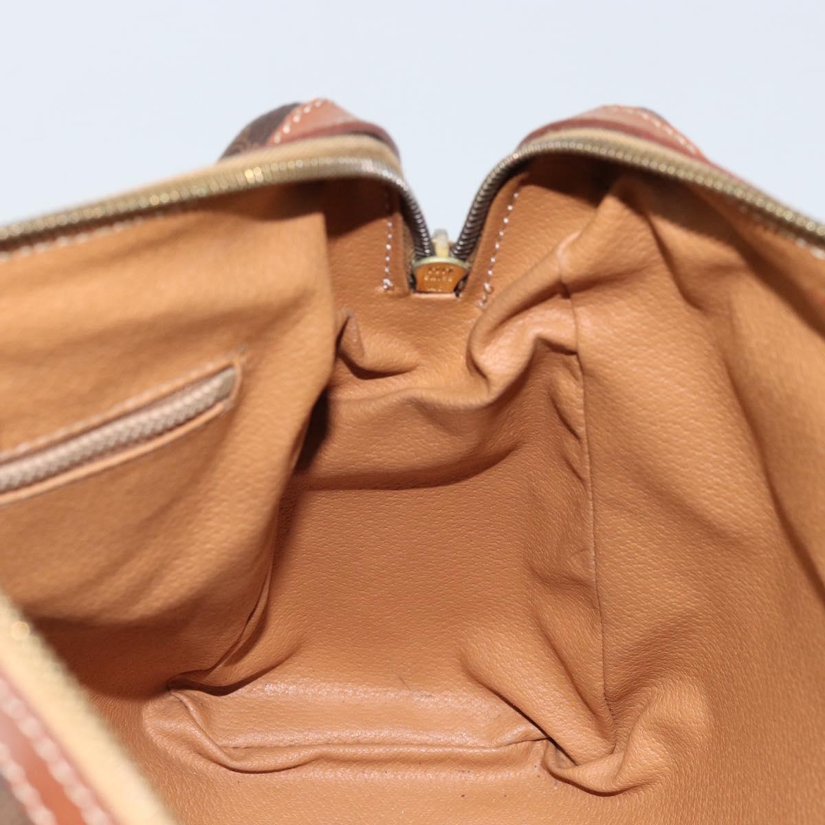 CELINE Macadam Canvas Hand Bag PVC Leather Brown Gold Auth bs34013