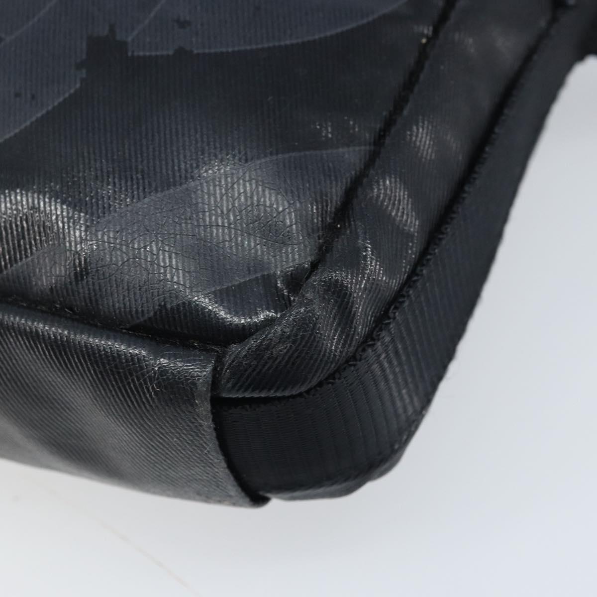 CHANEL Shoulder Bag Coated Canvas Black CC Auth bs34014