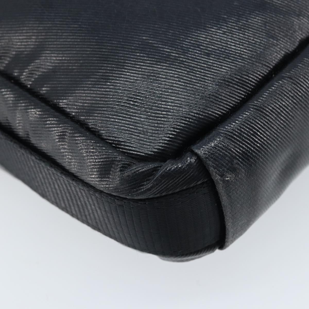CHANEL Shoulder Bag Coated Canvas Black CC Auth bs34014