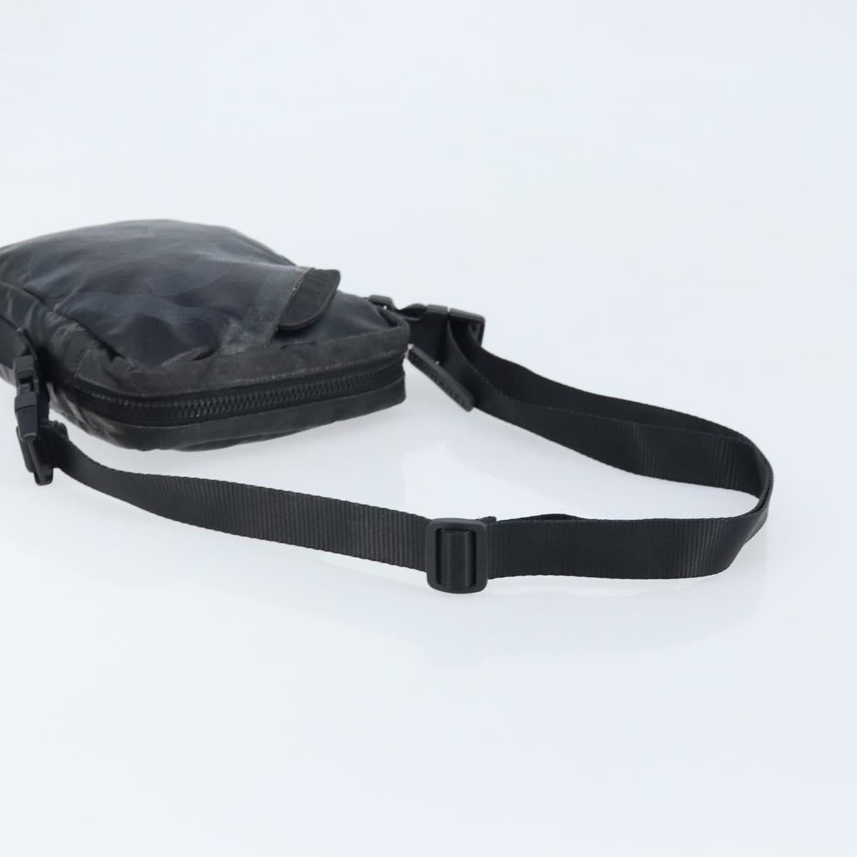 CHANEL Shoulder Bag Coated Canvas Black CC Auth bs34014