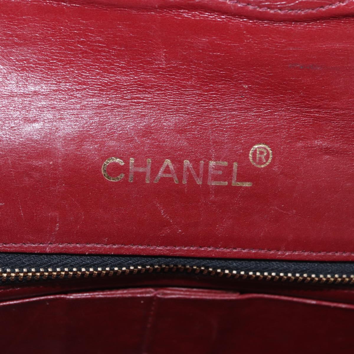 CHANEL Matelasse Chain Shoulder Bag Lamb Skin Black Gold CC Auth bs34016