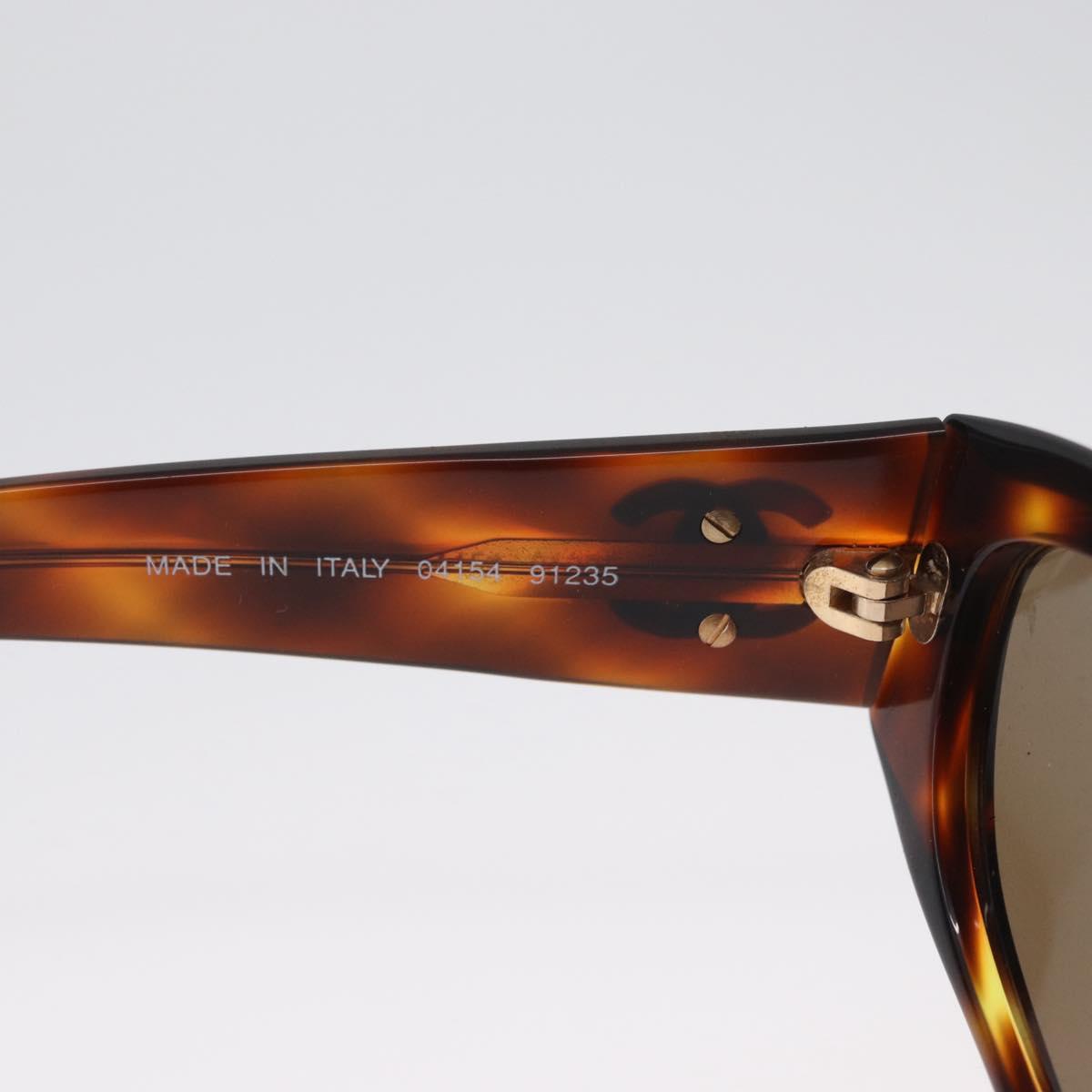 CHANEL Sunglasses plastic Brown CC Auth bs34035