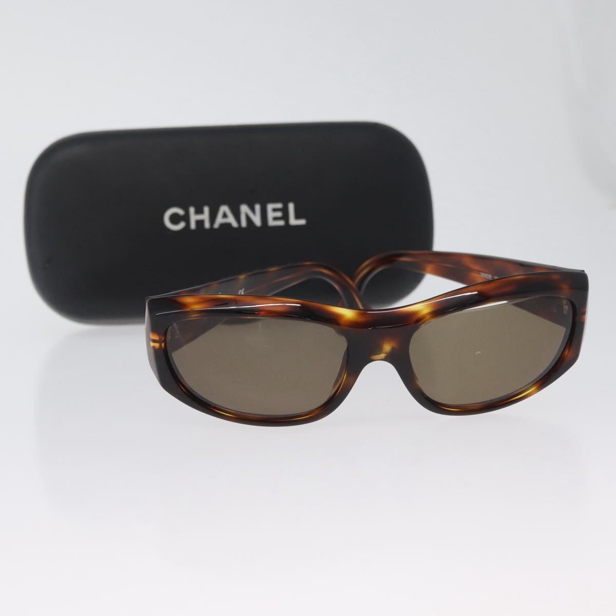 CHANEL Sunglasses plastic Brown CC Auth bs34035