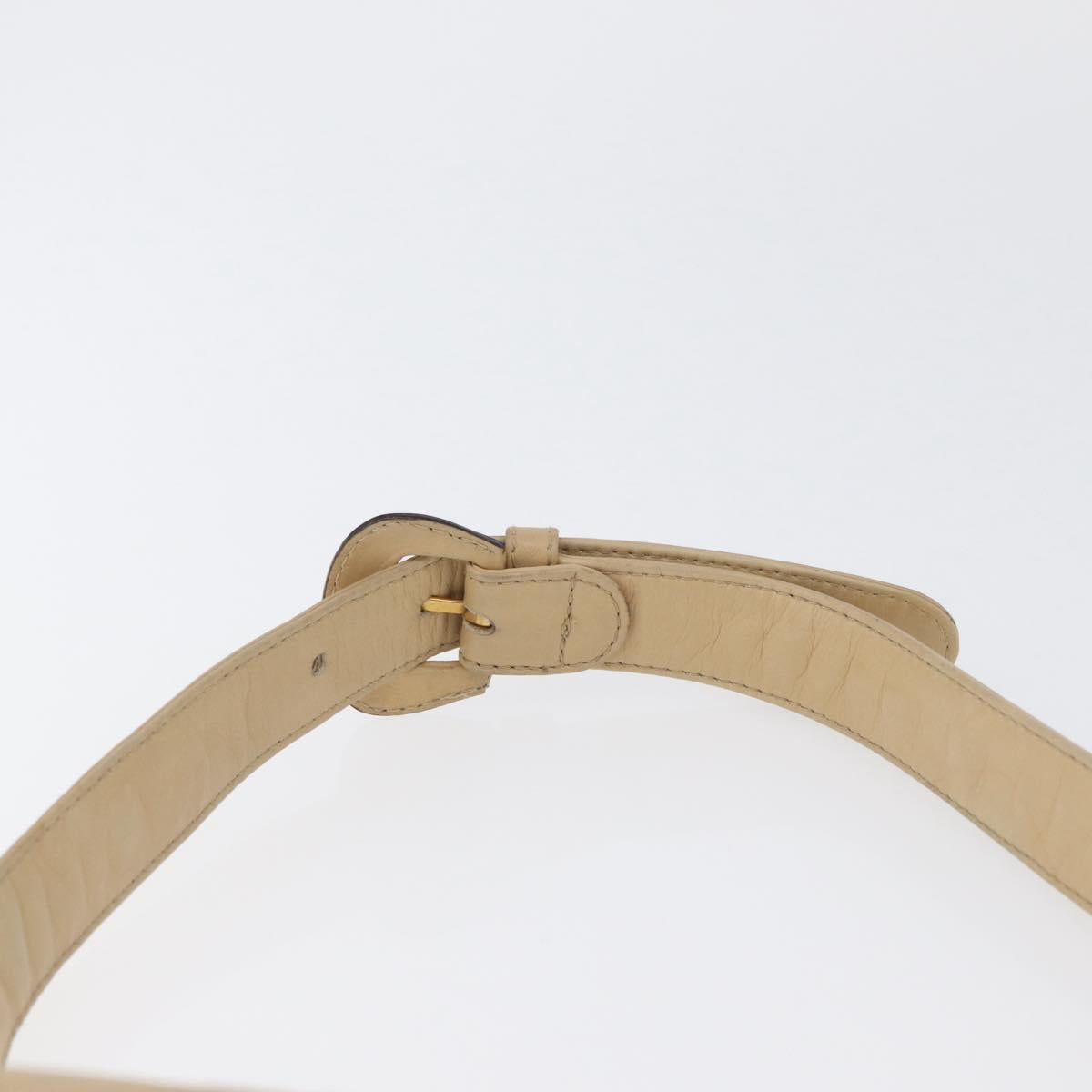 CHANEL Waist bag Lamb Skin Beige Gold CC Auth bs34038