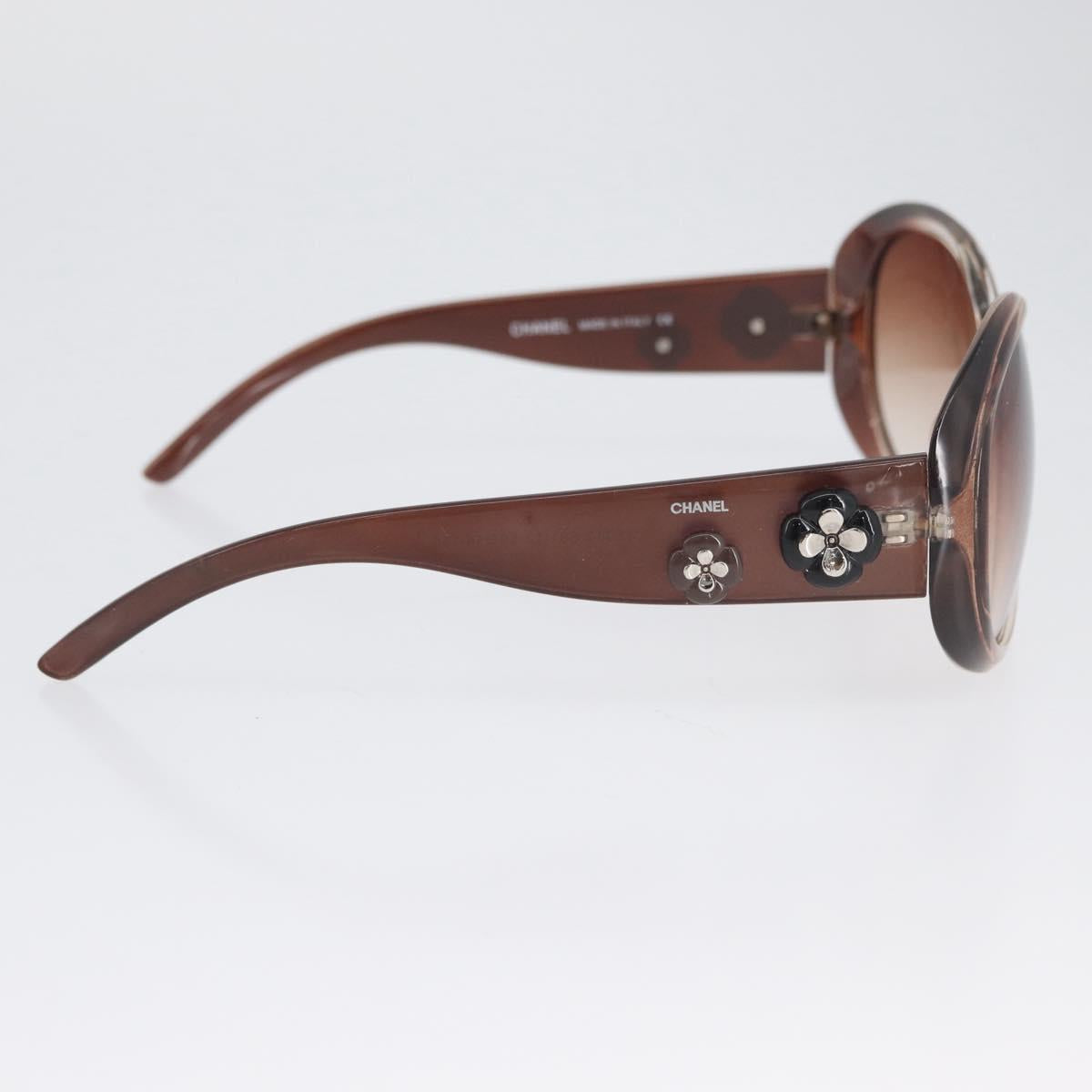 CHANEL Sunglasses plastic Brown CC Auth bs34041