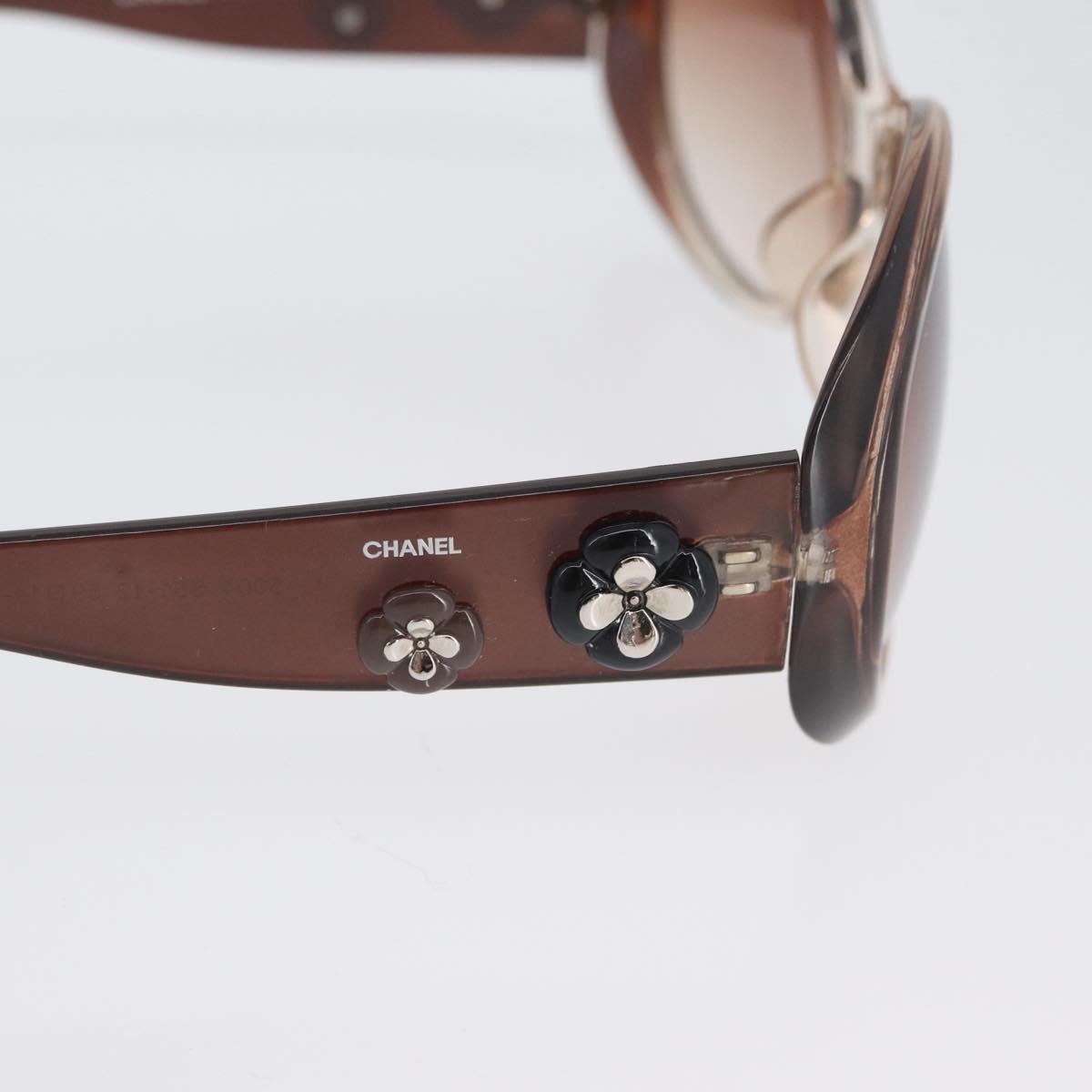 CHANEL Sunglasses plastic Brown CC Auth bs34041