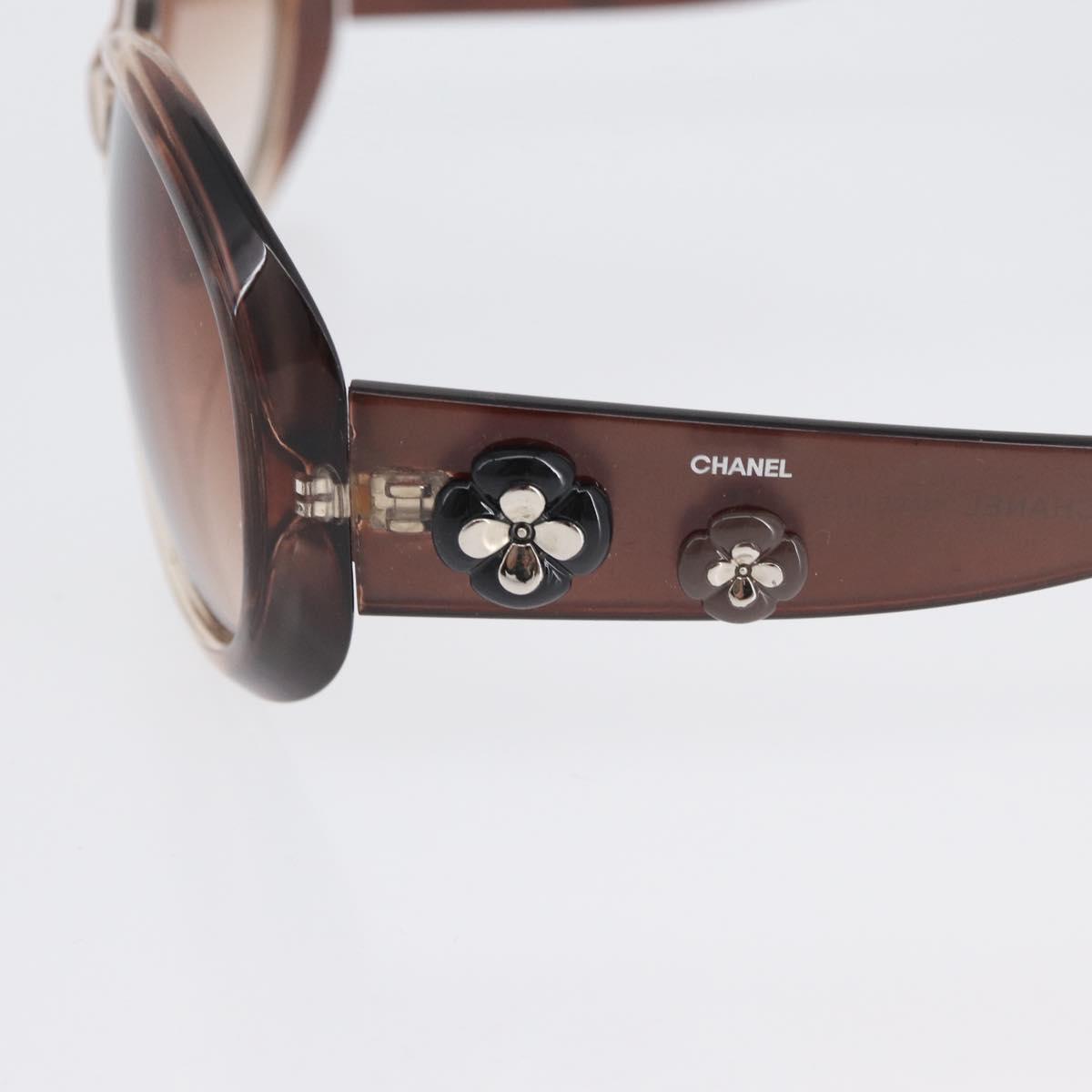 CHANEL Sunglasses plastic Brown CC Auth bs34041