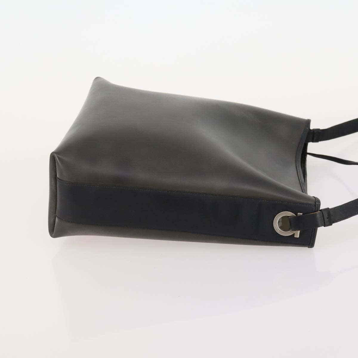 Salvatore Ferragamo Hand Bag Leather 3 Set Black Auth bs34044