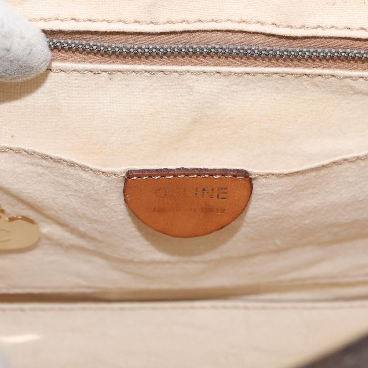 CELINE Macadam Canvas Hand Bag PVC 2way Brown Gold Auth bs34055