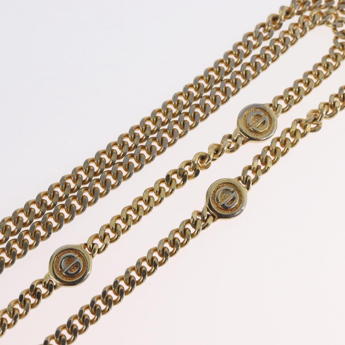 Christian Dior Necklace metal Gold Tone Auth bs34061