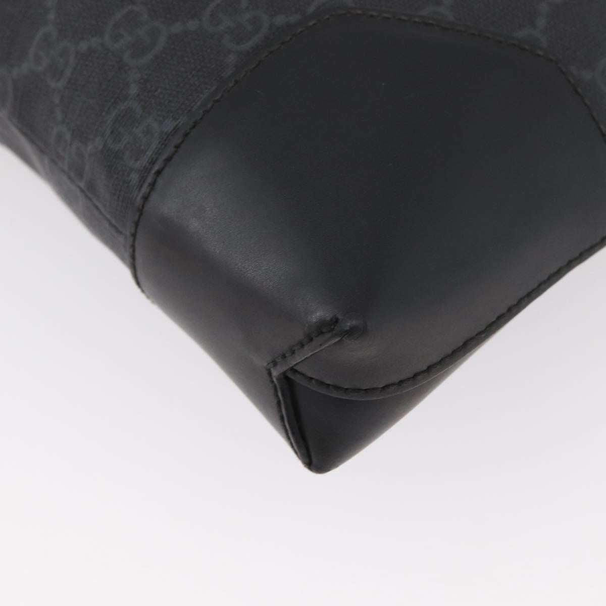 GUCCI GG Supreme Sherry Line Shoulder Bag PVC Black Red Navy 474139 Auth bs34094