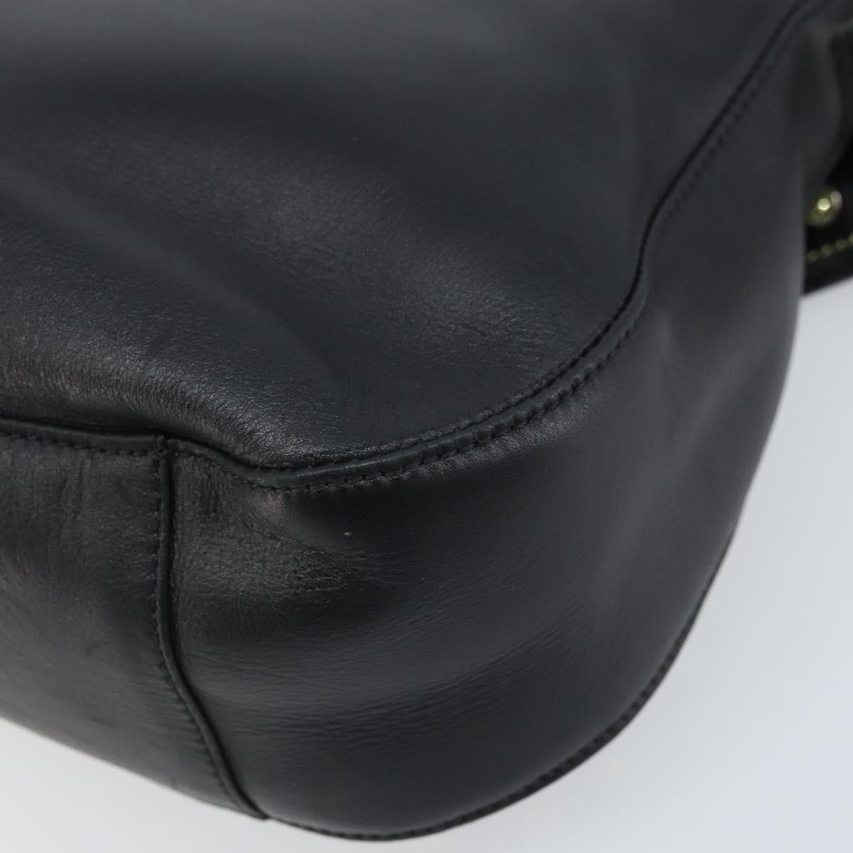Gianni Versace Hand Bag Nylon Black Gold Auth bs34097