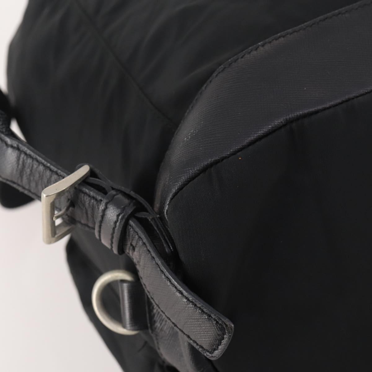 PRADA Backpack Nylon Black Silver Auth bs34099