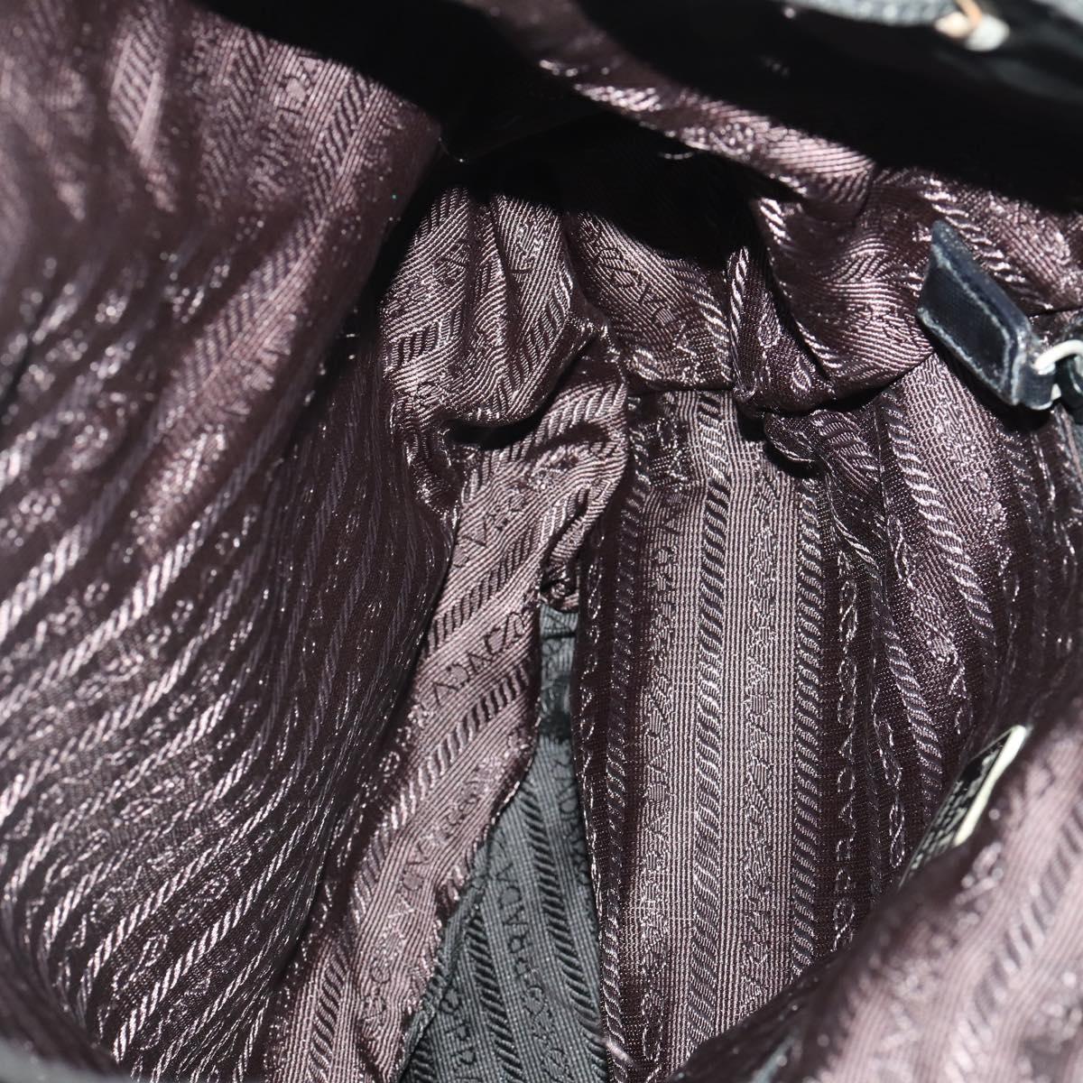 PRADA Backpack Nylon Black Silver Auth bs34099