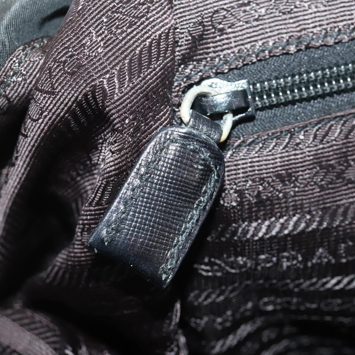 PRADA Backpack Nylon Black Silver Auth bs34099