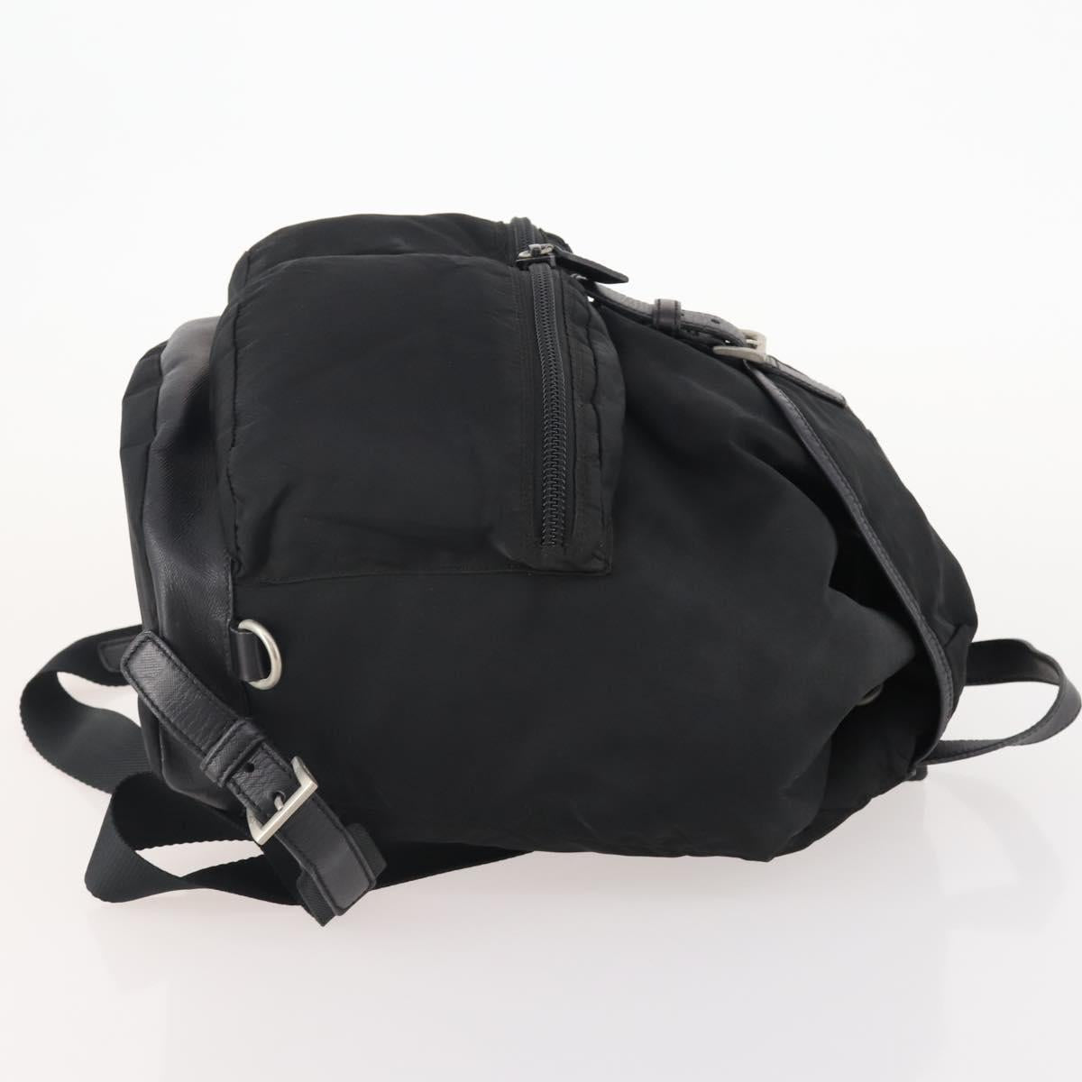 PRADA Backpack Nylon Black Silver Auth bs34099