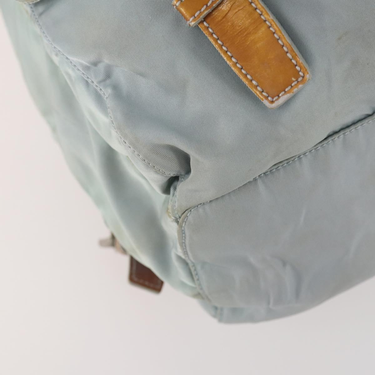 PRADA Backpack Nylon Light Blue Silver Auth bs34101