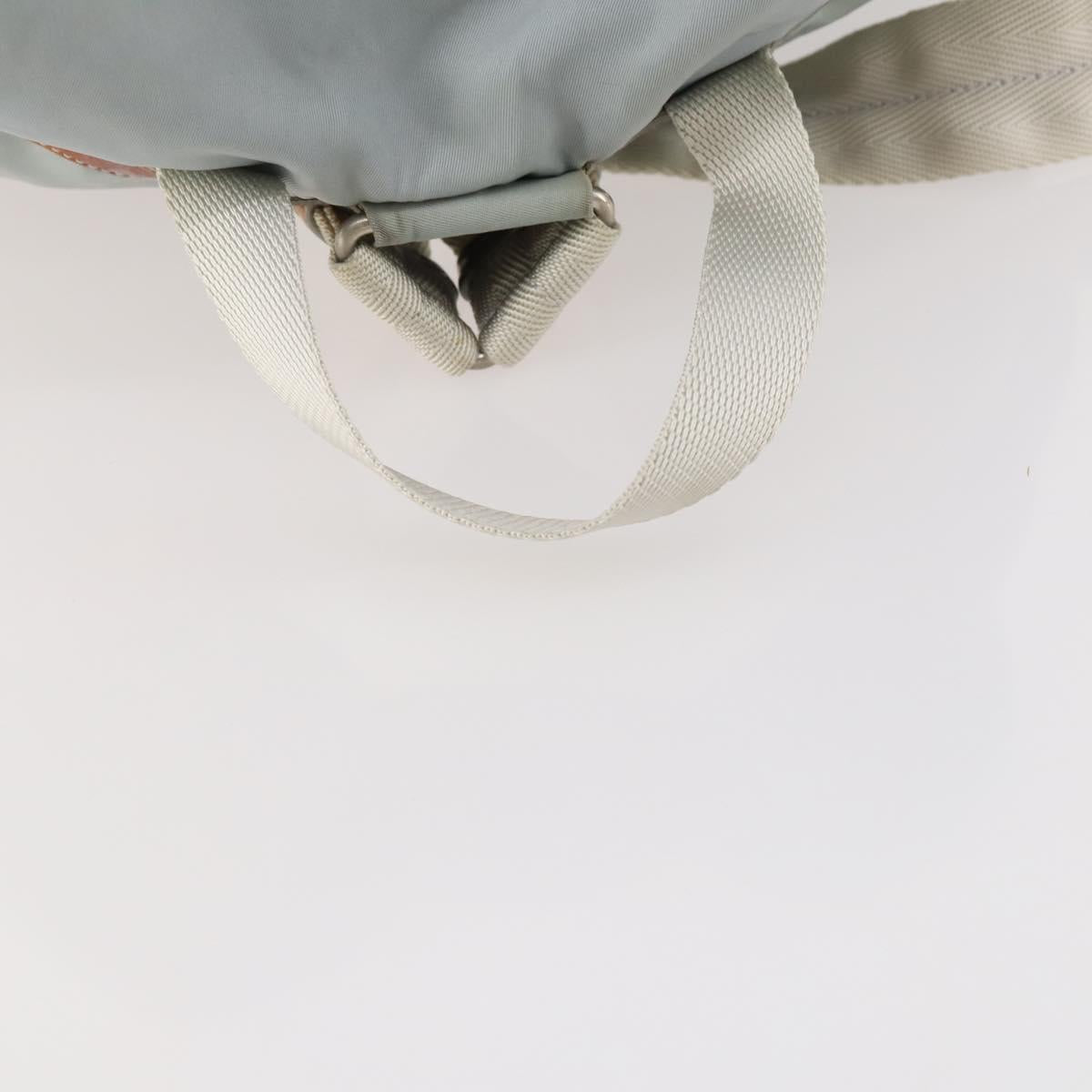 PRADA Backpack Nylon Light Blue Silver Auth bs34101