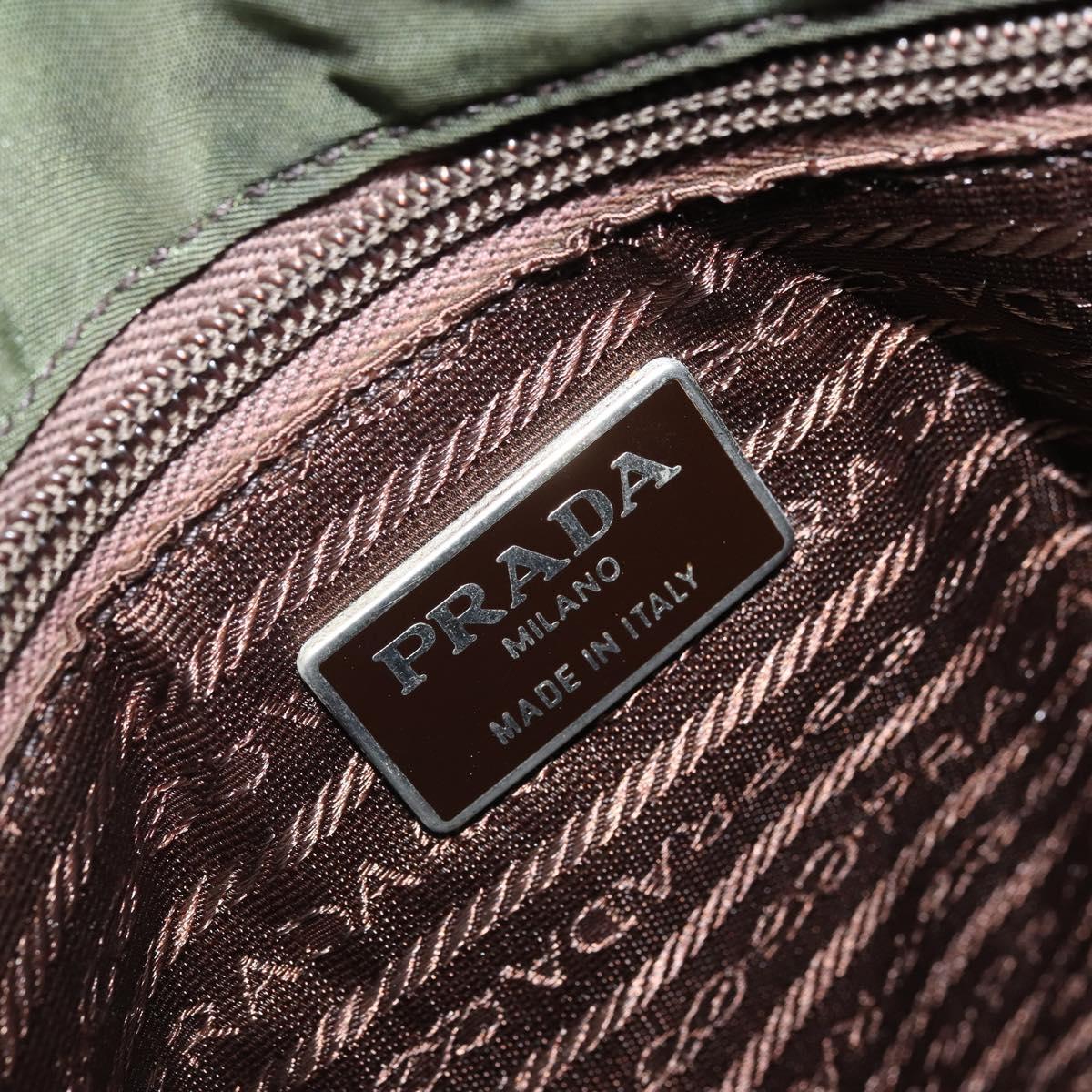 PRADA Hand Bag Nylon Green Auth bs34103