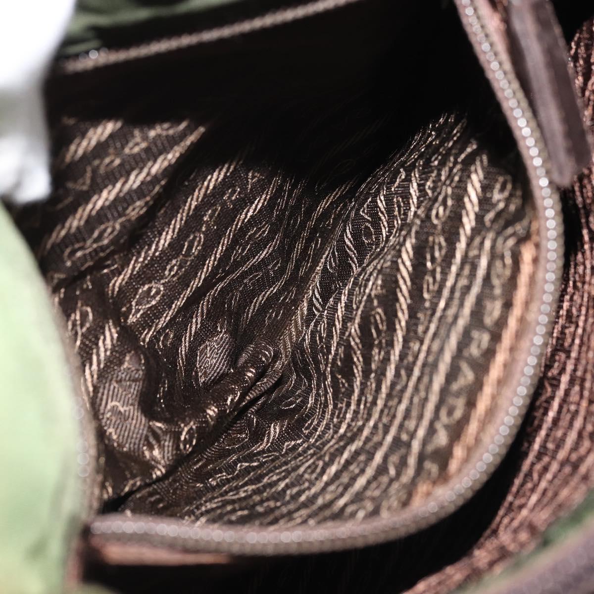 PRADA Hand Bag Nylon Green Auth bs34103