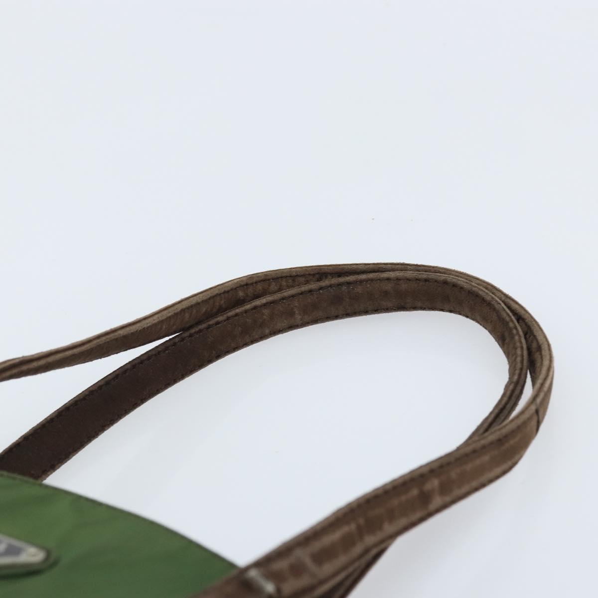 PRADA Hand Bag Nylon Green Auth bs34103