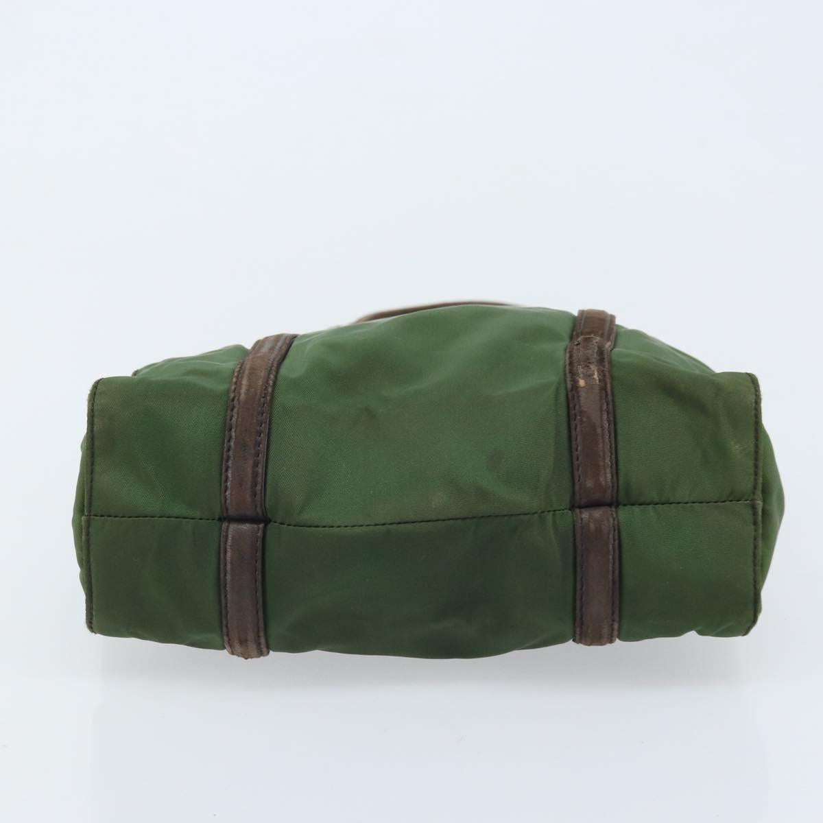 PRADA Hand Bag Nylon Green Auth bs34103