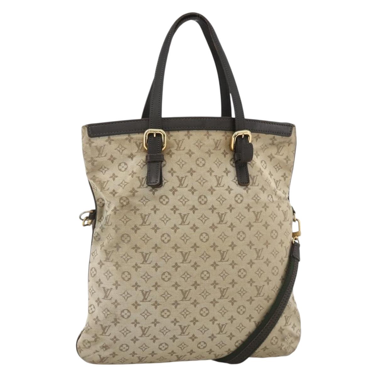 LOUIS VUITTON Monogram Mini Franoise Tote Bag 2way Khaki M92209 LV Auth bs34106