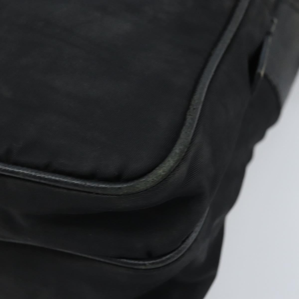 PRADA Shoulder Bag Nylon Black Silver Auth bs34107
