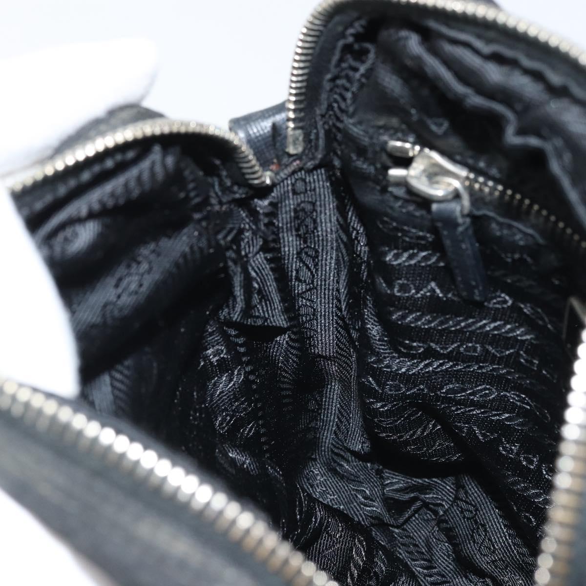 PRADA Shoulder Bag Nylon Black Silver Auth bs34107
