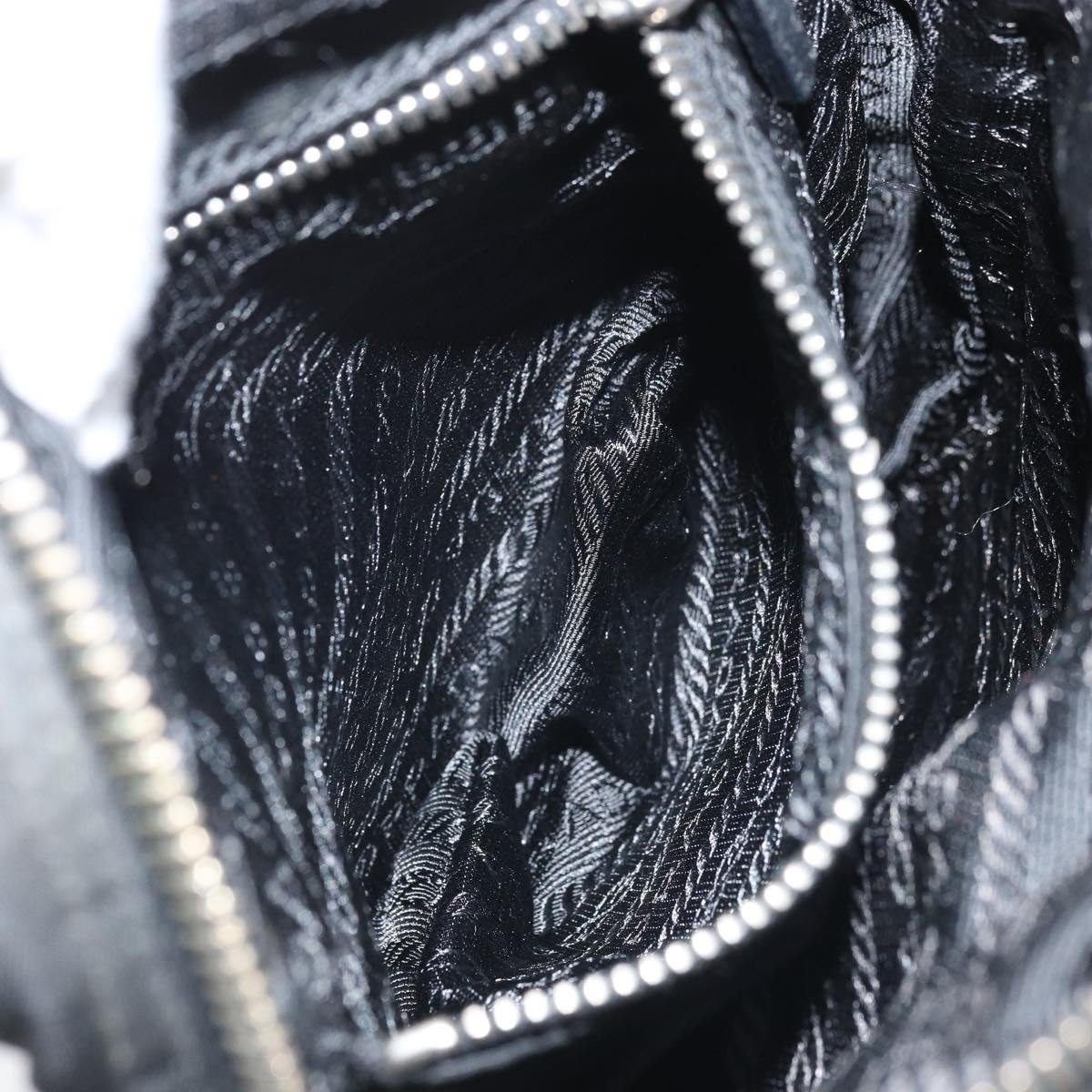 PRADA Shoulder Bag Nylon Black Silver Auth bs34107